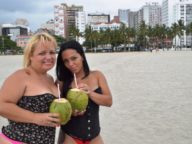 Mulheres conheceram cidade de Santos pela primeira vez (Foto: Guilherme Lucio/G1)